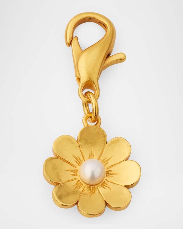 Daisy Pearl-Embellished Bag Charm